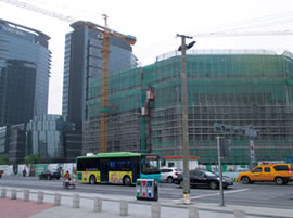 ビルの建設風景
